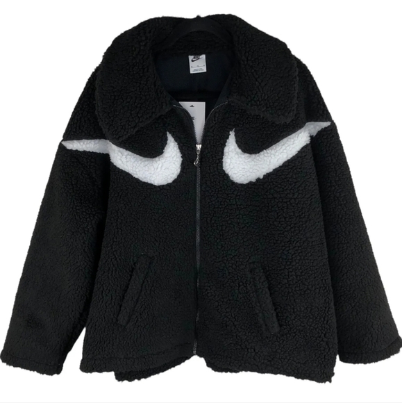 Nike Jackets & Blazers - Nike high pile fleece bomber jacket black medium